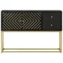 Solid black and gold mango wood sideboard 110x30x75 cm by vidaXL, Sideboards - Ref: Foro24-353912, Price: 232,30 €, Discount: %