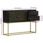 Solid black and gold mango wood sideboard 110x30x75 cm by vidaXL, Sideboards - Ref: Foro24-353912, Price: 232,30 €, Discount: %