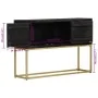 Solid black and gold mango wood sideboard 110x30x75 cm by vidaXL, Sideboards - Ref: Foro24-353912, Price: 232,30 €, Discount: %