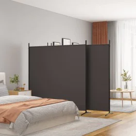 Divider screen with 4 brown fabric panels 698x180 cm by vidaXL, Room dividers - Ref: Foro24-350283, Price: 64,54 €, Discount: %