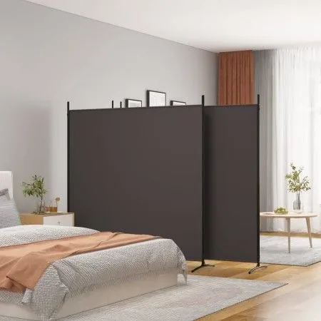 Divider screen with 4 brown fabric panels 698x180 cm by vidaXL, Room dividers - Ref: Foro24-350283, Price: 64,54 €, Discount: %