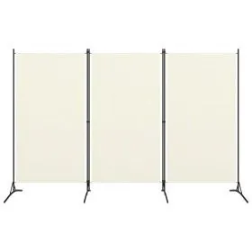 Biombo divisor de 3 paneles tela blanco 260x180 cm de vidaXL, Divisores de ambientes - Ref: Foro24-320731, Precio: 34,11 €, D...