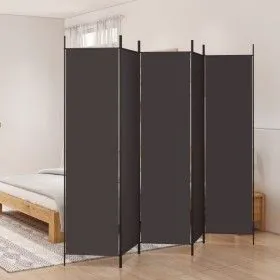 Divider screen with 5 brown fabric panels 250x200 cm by vidaXL, Room dividers - Ref: Foro24-350187, Price: 39,87 €, Discount: %