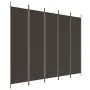 Divider screen with 5 brown fabric panels 250x200 cm by vidaXL, Room dividers - Ref: Foro24-350187, Price: 39,87 €, Discount: %
