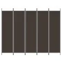 Divider screen with 5 brown fabric panels 250x200 cm by vidaXL, Room dividers - Ref: Foro24-350187, Price: 39,87 €, Discount: %