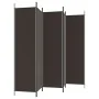 Divider screen with 5 brown fabric panels 250x200 cm by vidaXL, Room dividers - Ref: Foro24-350187, Price: 39,87 €, Discount: %