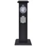 Black column with plug and timer for the garden by vidaXL, wall sockets - Ref: Foro24-41234, Price: 43,40 €, Discount: %