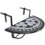 Black and White Mosaic Hanging Balcony Table by vidaXL, Garden tables - Ref: Foro24-41125, Price: 78,25 €, Discount: %