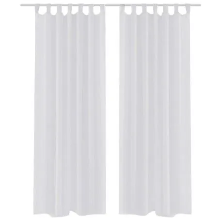 2 Cortinas blancas transparentes 140 x 175 cm de vidaXL, Cortinas y visillos - Ref: Foro24-130197, Precio: 21,84 €, Descuento: %
