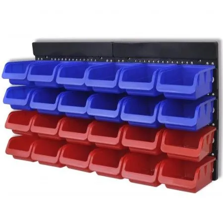 Blue and Red Wall Garage Tool Organizer by vidaXL, Tool cabinets - Ref: Foro24-141401, Price: 38,79 €, Discount: %