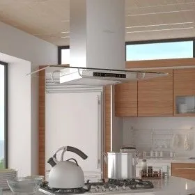 Campana extractora para cocina isla con pantalla LCD de vidaXL, Extractores - Ref: Foro24-50167, Precio: 270,58 €, Descuento: %