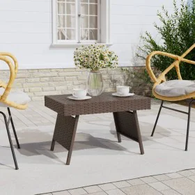 Klappbarer Beistelltisch aus braunem synthetischem Rattan, 60 x 40 x 38 cm von vidaXL, Seitentische - Ref: Foro24-319409, Pre...