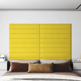 Wall panels 12 pcs light yellow fabric 90x15 cm 1.62 m² by vidaXL, Wall covering - Ref: Foro24-343881, Price: 33,05 €, Discou...
