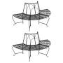 Semicircular garden bench 2 pcs black steel Ø159 by vidaXL, garden benches - Ref: Foro24-3095717, Price: 338,44 €, Discount: %