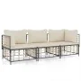 Gartenmöbel-Set 3-teilig anthrazitfarbene PE-Rattankissen von vidaXL, Outdoor-Sofas - Ref: Foro24-3186694, Preis: 252,25 €, R...