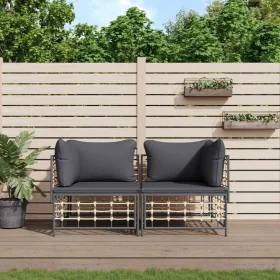 Modulare Ecksofas mit Kissen 2 Stk. synthetisches Rattan von vidaXL, Outdoor-Sofas - Ref: Foro24-3186691, Preis: 177,72 €, Ra...