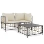 Gartenmöbel-Set 3-teilig anthrazitfarbene PE-Rattankissen von vidaXL, Outdoor-Sofas - Ref: Foro24-3186692, Preis: 241,50 €, R...