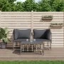 Gartenmöbel-Set 3-teilig mit Kissen Anthrazit PE-Rattan von vidaXL, Outdoor-Sofas - Ref: Foro24-3186693, Preis: 239,29 €, Rab...