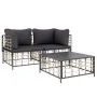 Gartenmöbel-Set 3-teilig mit Kissen Anthrazit PE-Rattan von vidaXL, Outdoor-Sofas - Ref: Foro24-3186693, Preis: 239,29 €, Rab...
