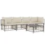 Juego de muebles de jardín 5 pzas y cojines ratán PE antracita de vidaXL, Sofás de exterior - Ref: Foro24-3186700, Precio: 39...