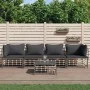 5-teiliges Gartenmöbel-Set und anthrazitfarbene PE-Rattan-Kissen von vidaXL, Outdoor-Sofas - Ref: Foro24-3186701, Preis: 395,...