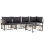 5-teiliges Gartenmöbel-Set und anthrazitfarbene PE-Rattan-Kissen von vidaXL, Outdoor-Sofas - Ref: Foro24-3186701, Preis: 395,...