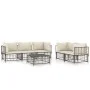 Gartenmöbel-Set 6-teilig und anthrazitfarbene PE-Rattan-Kissen von vidaXL, Outdoor-Sofas - Ref: Foro24-3186704, Preis: 503,18...