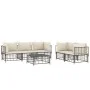 Gartenmöbel-Set 6-teilig und anthrazitfarbene PE-Rattan-Kissen von vidaXL, Outdoor-Sofas - Ref: Foro24-3186704, Preis: 503,18...