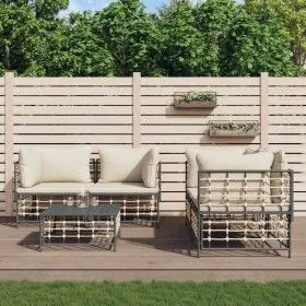 5-piece garden furniture set with anthracite PE rattan cushions by vidaXL, Outdoor sofas - Ref: Foro24-3186702, Price: 424,66...