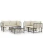 Juego de muebles de jardín 5 pzas y cojines ratán PE antracita de vidaXL, Sofás de exterior - Ref: Foro24-3186702, Precio: 42...