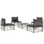 5-teiliges Gartenmöbel-Set und anthrazitfarbene PE-Rattan-Kissen von vidaXL, Outdoor-Sofas - Ref: Foro24-3186711, Preis: 370,...