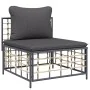 5-teiliges Gartenmöbel-Set und anthrazitfarbene PE-Rattan-Kissen von vidaXL, Outdoor-Sofas - Ref: Foro24-3186711, Preis: 370,...
