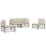 Garden furniture set 4 pieces and anthracite PE rattan cushions by vidaXL, Outdoor sofas - Ref: Foro24-3186712, Price: 327,80...