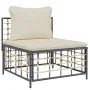 Garden furniture set 4 pieces and anthracite PE rattan cushions by vidaXL, Outdoor sofas - Ref: Foro24-3186712, Price: 327,80...