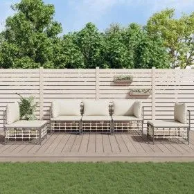 5-piece garden furniture set with anthracite PE rattan cushions by vidaXL, Outdoor sofas - Ref: Foro24-3186716, Price: 402,26...