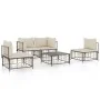 Juego de muebles de jardín 5 pzas y cojines ratán PE antracita de vidaXL, Sofás de exterior - Ref: Foro24-3186714, Precio: 39...