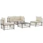 Juego de muebles de jardín 5 pzas y cojines ratán PE antracita de vidaXL, Sofás de exterior - Ref: Foro24-3186714, Precio: 39...