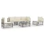 Garden furniture set 6 pieces and anthracite PE rattan cushions by vidaXL, Outdoor sofas - Ref: Foro24-3186718, Price: 481,57...