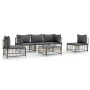 Garden furniture set 6 pieces and anthracite PE rattan cushions by vidaXL, Outdoor sofas - Ref: Foro24-3186719, Price: 476,52...