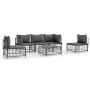 Gartenmöbel-Set 6-teilig und anthrazitfarbene PE-Rattan-Kissen von vidaXL, Outdoor-Sofas - Ref: Foro24-3186719, Preis: 473,97...