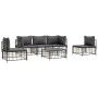 Garden furniture set 6 pieces and anthracite PE rattan cushions by vidaXL, Outdoor sofas - Ref: Foro24-3186719, Price: 476,52...