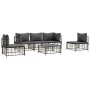 Gartenmöbel-Set 6-teilig und anthrazitfarbene PE-Rattan-Kissen von vidaXL, Outdoor-Sofas - Ref: Foro24-3186719, Preis: 473,97...