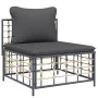 Garden furniture set 6 pieces and anthracite PE rattan cushions by vidaXL, Outdoor sofas - Ref: Foro24-3186719, Price: 476,52...