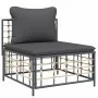 Gartenmöbel-Set 6-teilig und anthrazitfarbene PE-Rattan-Kissen von vidaXL, Outdoor-Sofas - Ref: Foro24-3186719, Preis: 473,97...