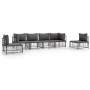 6-piece garden furniture set with anthracite PE rattan cushions by vidaXL, Outdoor sofas - Ref: Foro24-3186721, Price: 474,60...