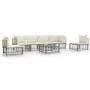 Gartenmöbel-Set 7-teilig und anthrazitgraue PE-Rattankissen von vidaXL, Outdoor-Sofas - Ref: Foro24-3186722, Preis: 555,05 €,...