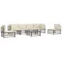 Gartenmöbel-Set 7-teilig und anthrazitgraue PE-Rattankissen von vidaXL, Outdoor-Sofas - Ref: Foro24-3186722, Preis: 555,05 €,...