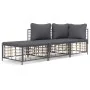 Garden furniture set 3 pieces anthracite PE rattan cushions by vidaXL, Outdoor sofas - Ref: Foro24-3186725, Price: 219,60 €, ...