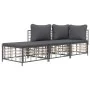 Garden furniture set 3 pieces anthracite PE rattan cushions by vidaXL, Outdoor sofas - Ref: Foro24-3186725, Price: 219,60 €, ...