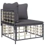 Gartenmöbel-Set 3-teilig anthrazitfarbene PE-Rattankissen von vidaXL, Outdoor-Sofas - Ref: Foro24-3186725, Preis: 219,09 €, R...